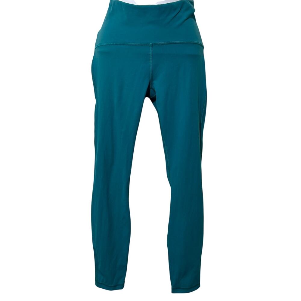 Lululemon High Rise Teal Yoga Leggings Athletic Workout Women 4